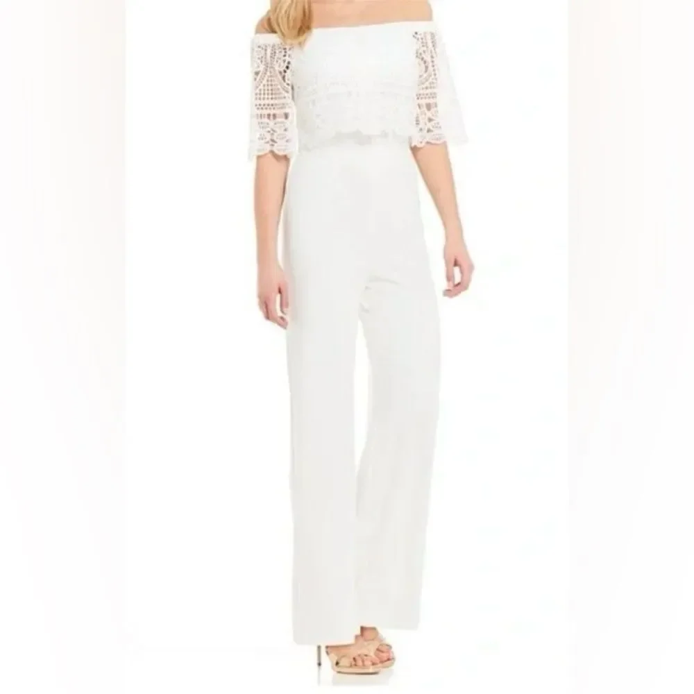 Antonio Melani Wide Leg Lace Jumpsuit | Size 2 | White